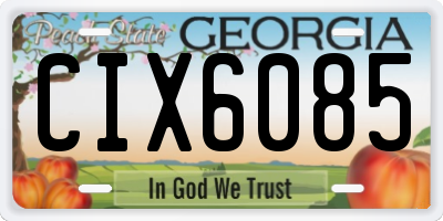 GA license plate CIX6085