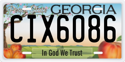 GA license plate CIX6086