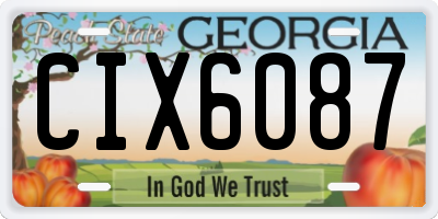 GA license plate CIX6087