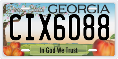 GA license plate CIX6088