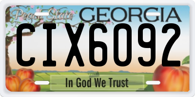 GA license plate CIX6092