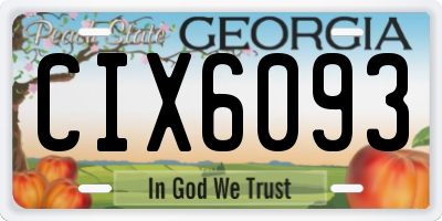 GA license plate CIX6093