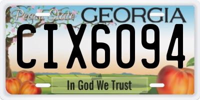 GA license plate CIX6094