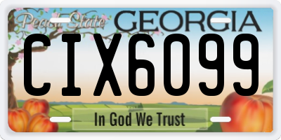 GA license plate CIX6099