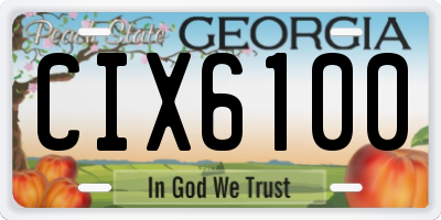 GA license plate CIX6100