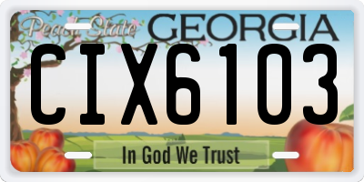 GA license plate CIX6103