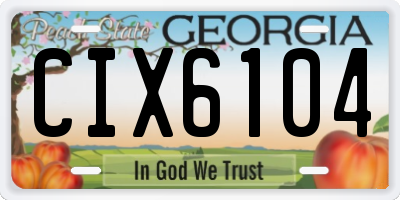 GA license plate CIX6104