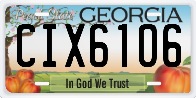 GA license plate CIX6106