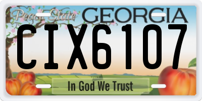 GA license plate CIX6107