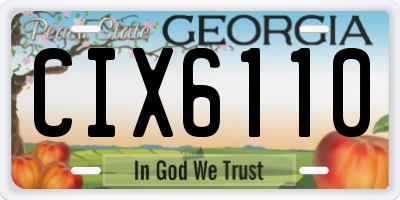 GA license plate CIX6110