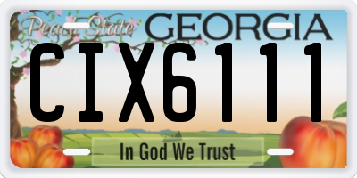 GA license plate CIX6111