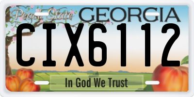 GA license plate CIX6112