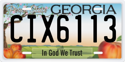 GA license plate CIX6113