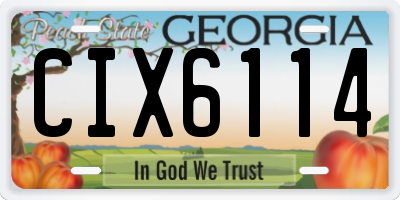 GA license plate CIX6114