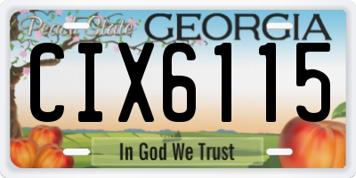 GA license plate CIX6115