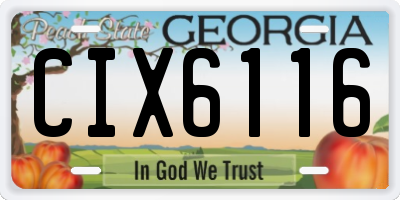 GA license plate CIX6116