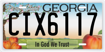 GA license plate CIX6117