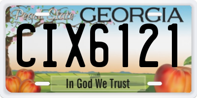 GA license plate CIX6121