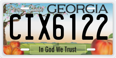GA license plate CIX6122