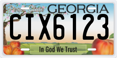 GA license plate CIX6123