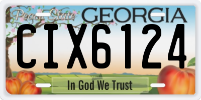 GA license plate CIX6124