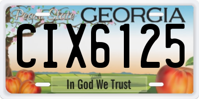GA license plate CIX6125
