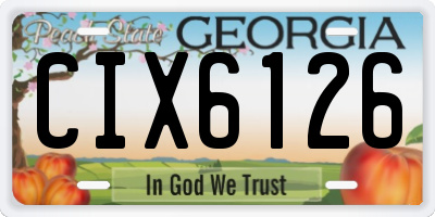 GA license plate CIX6126