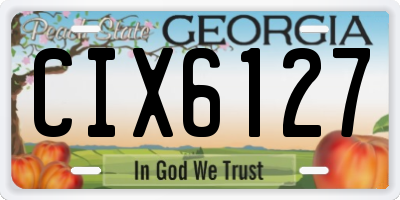 GA license plate CIX6127