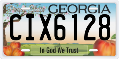 GA license plate CIX6128