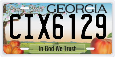 GA license plate CIX6129
