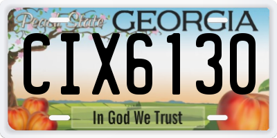 GA license plate CIX6130