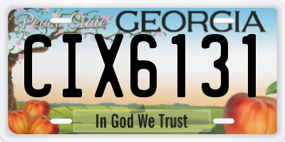 GA license plate CIX6131