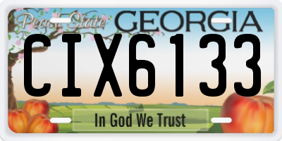 GA license plate CIX6133