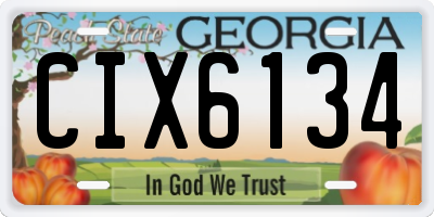 GA license plate CIX6134