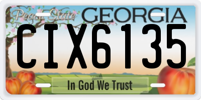 GA license plate CIX6135