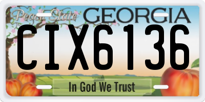 GA license plate CIX6136