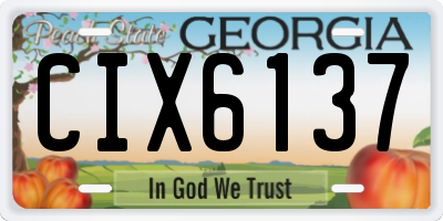 GA license plate CIX6137