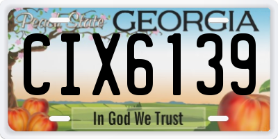 GA license plate CIX6139