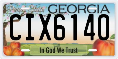GA license plate CIX6140