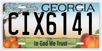 GA license plate CIX6141