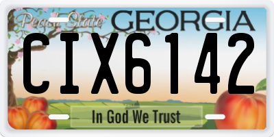 GA license plate CIX6142