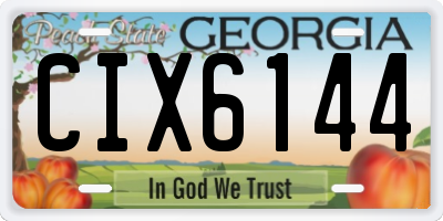 GA license plate CIX6144