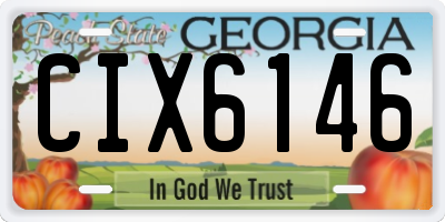 GA license plate CIX6146
