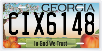 GA license plate CIX6148