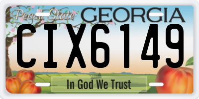 GA license plate CIX6149
