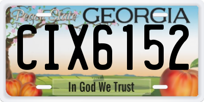 GA license plate CIX6152