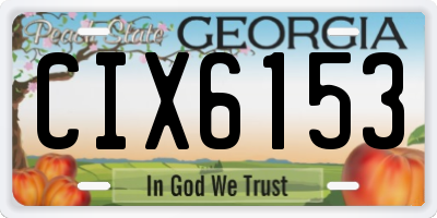 GA license plate CIX6153