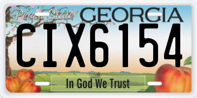 GA license plate CIX6154
