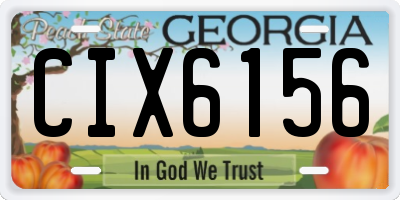 GA license plate CIX6156