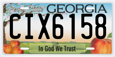 GA license plate CIX6158